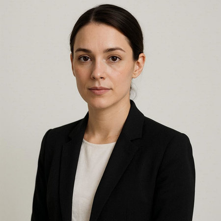 Portrait of a young businesswoman in a suit looking at the cameraの写真素材