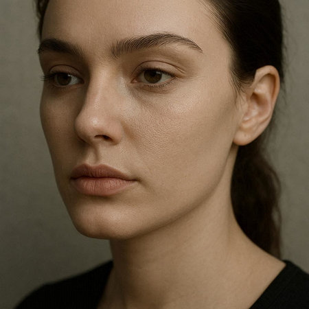 Portrait of a beautiful young woman with natural make-up.