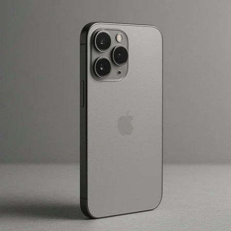 Apple iPhone 12 Pro smartphone on gray background