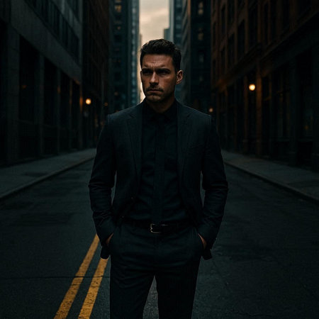 Portrait of a young handsome man in a business suit. Men's beauty, fashion.