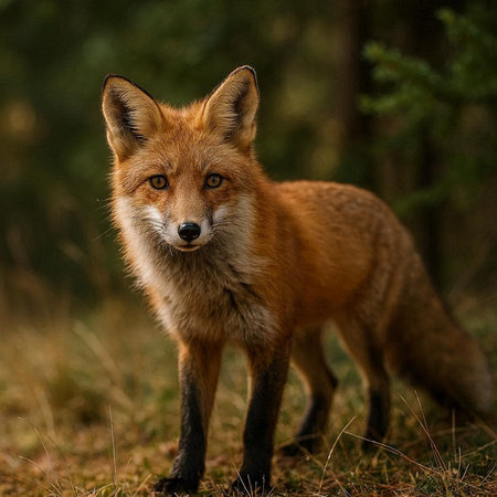 Red fox (Vulpes vulpes) in the forest.