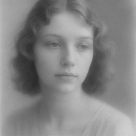 Portrait of a beautiful young woman. Black and white photo.
