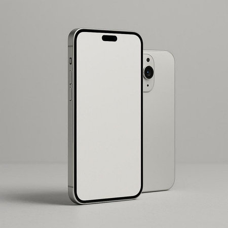 Smartphone mockup isolated on white background. 3D rendering.