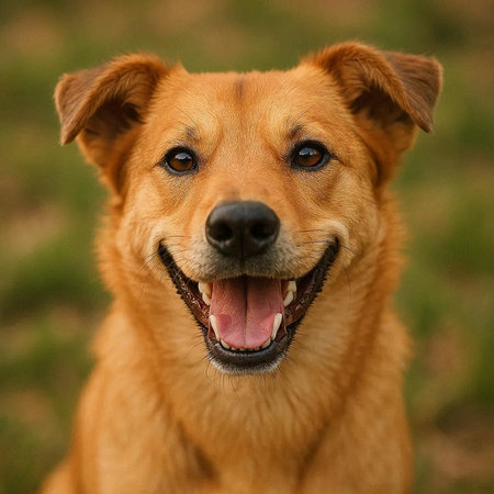 Portrait of a mixed breed dog. Shallow depth of field.