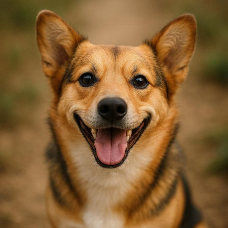 Welsh Corgi Dog Portrait. Close-up.