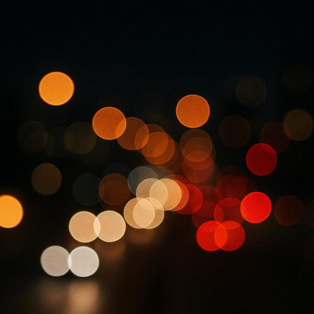 Defocused city lights bokeh abstract background. Bokeh lights background.