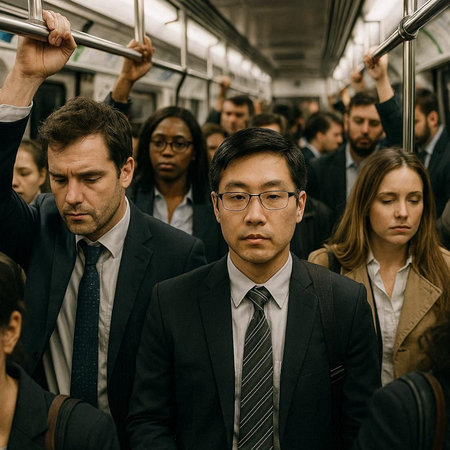 Business People Commuter Commuter Train Transportation Traveling City Concept.