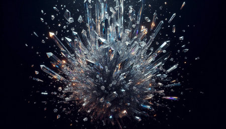 3D illustration of abstract fractal for creative design looks like broken glass