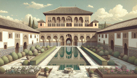 Alhambra palace in Granada, Andalusia, Spain