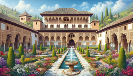 Alhambra palace in Granada, Andalusia, Spain