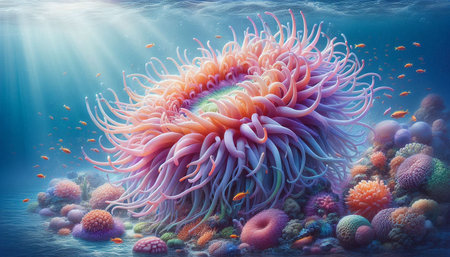 Underwater world. Underwater world. Underwater world. 3d illustration