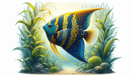 tropical fish in the sea. 3d illustration on white background