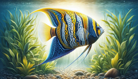 Tropical fish. Underwater world. 3d illustration.
