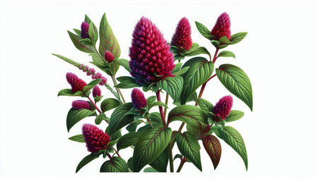Crimson clover isolated on white background. Clipping path included.