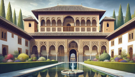 Alhambra palace in Granada, Andalusia, Spain