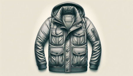 Black leather jacket isolated on a white background. 3d illustration.