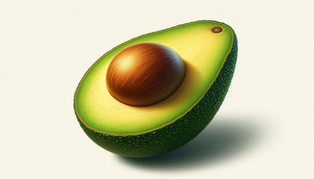 Avocado on a white background. 3D illustration. 3D rendering.
