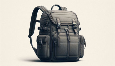 3d rendering of a backpack on a white background with a shadow