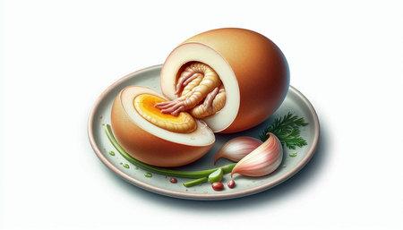 Eggs of the human fetus on a white background. 3d illustration