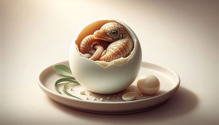 Easter egg with a chicken in the form of an eggshell