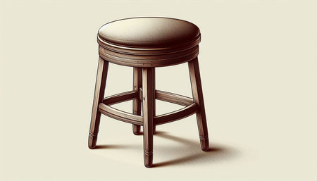 3d rendering of a stool on a light background with a shadow