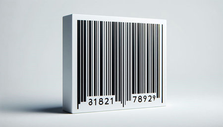 Barcode on a white background. 3D rendering. Illustration.
