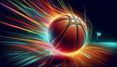 Basketball Design Background. 3D illustration. 3D rendering.