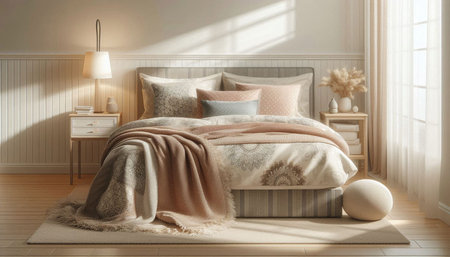 Bedroom interior. 3D illustration. 3D CG. High resolution.
