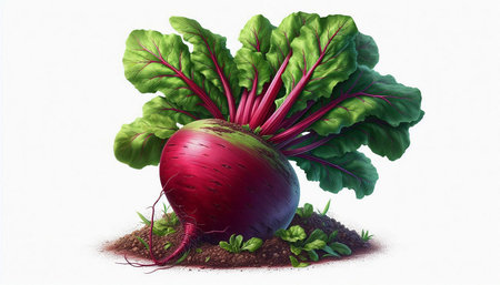 Beetroot isolated on white background. Realistic illustration of beetroot.