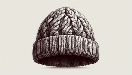 Stylish knitted hat isolated on white background. Vector illustration.