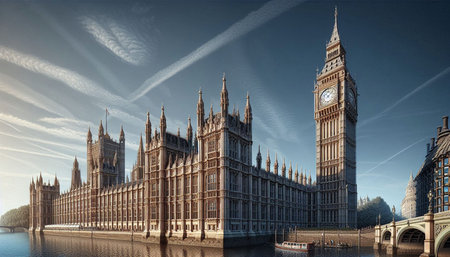 Big Ben and Houses of Parliament at sunset, London, UK.
