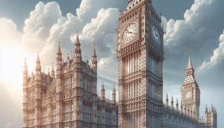 Big Ben in London, United Kingdom. 3D Rendering.