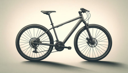 bicycle on a gray background. 3d illustration with vignette