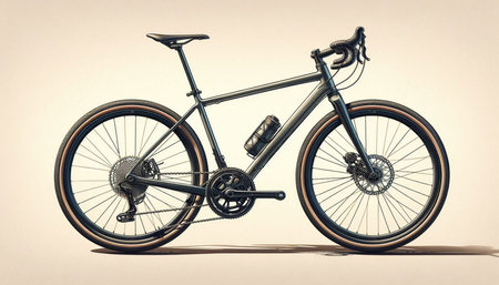Vintage bicycle on a beige background. 3d render.