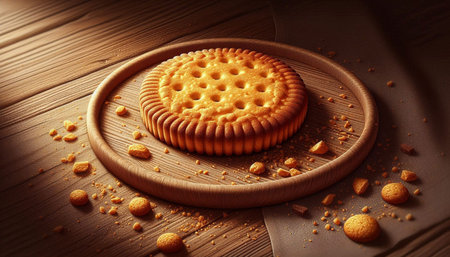 Cookies on a wooden table. Selective focus. Toned.