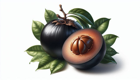 Sapodilla fruit isolated on white background. 3d illustration