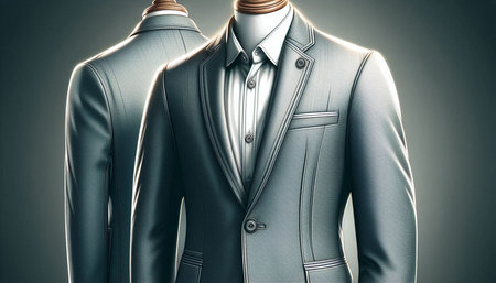 Elegant male suit on mannequin. Toned image
