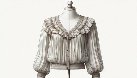 Women's blouse on a mannequin isolated on white background