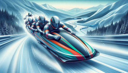 Cyborgs driving fast on the road. 3d illustration.
