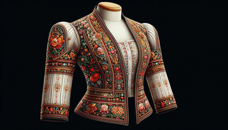 Ukrainian national embroidery on a mannequin.