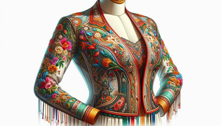 Mannequin wearing a traditional indian costume, isolated on white