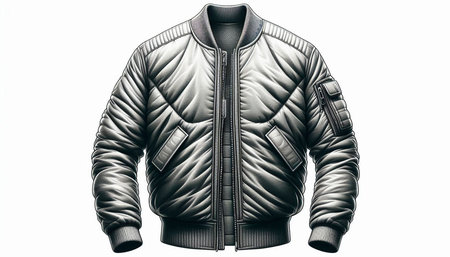 Men's leather jacket isolated on a white background. 3d rendering