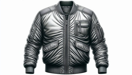 Black leather jacket isolated on a white background. 3d rendering.