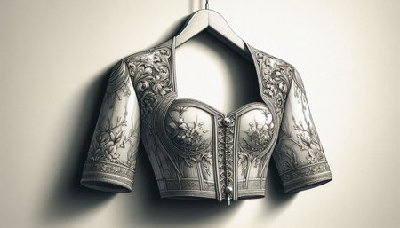 Vintage silver jacket hanging on a clothes hanger. Toned.