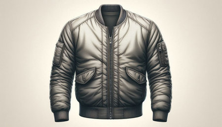 Men's leather jacket isolated on a white background. 3d rendering