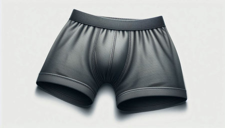 Realistic black boxer shorts isolated on white background. Vector illustration.