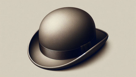 Elegant hat on a gray background. 3d illustration.