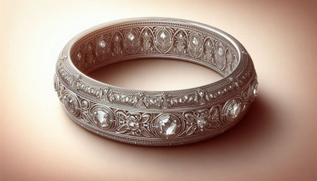Wedding ring on a beige background, close-up