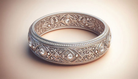 Bracelet with diamonds on a beige background. Toned.
