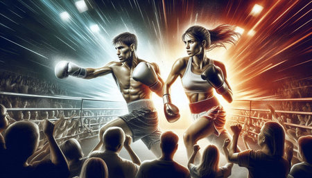 Boxing is the sport of the future. Mixed media. Mixed media